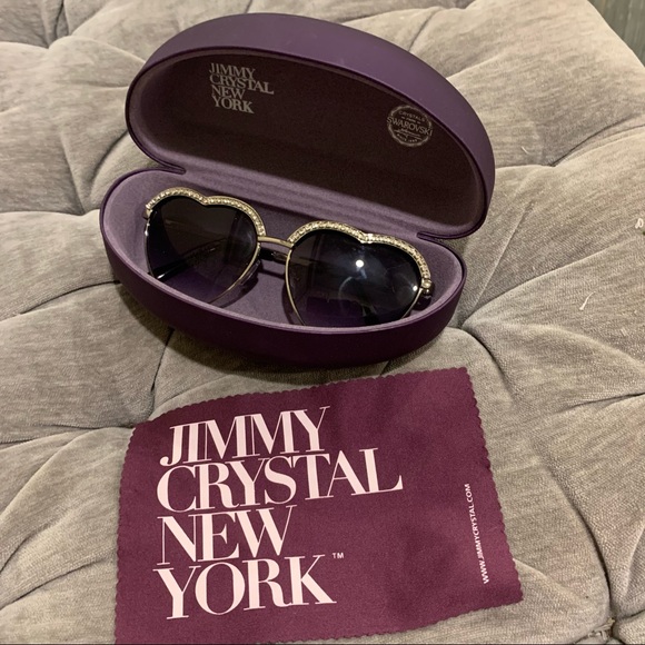 SOLD Jimmy Crystal New York Swarovski Crystal Heart Sunglasses SOLD - Picture 1 of 4